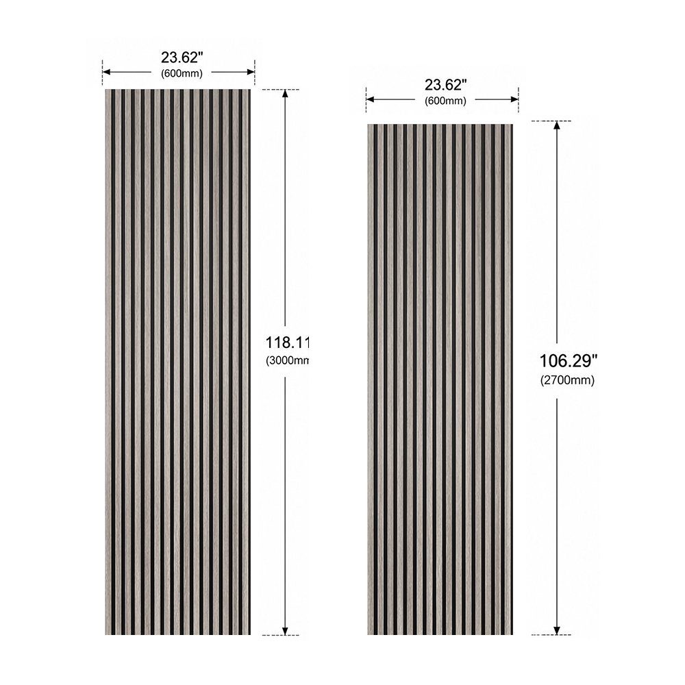 Acoustic Slat Wall Panel | Light Grey | Premium 3-sided Wood Veneer - Image 2