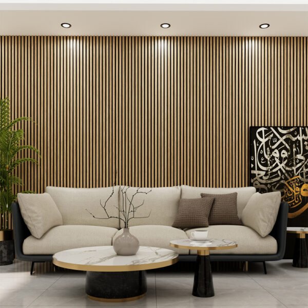 Acoustic Slat Wall Panel | Oak | Premium 3-sided Wood Veneer