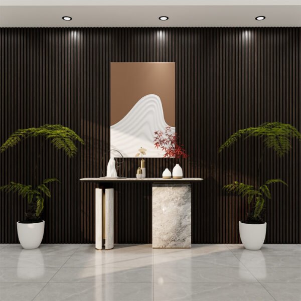 Acoustic Slat Wall Panel | Walnut | Premium 3-sided Wood Veneer