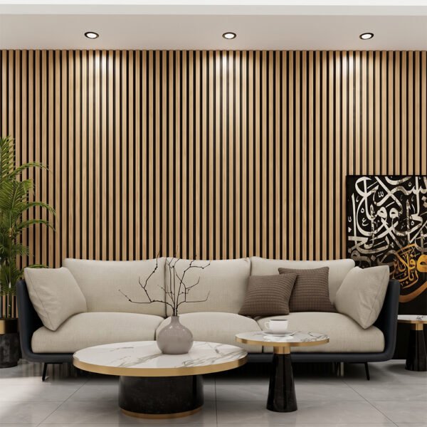 Acoustic Slat Wall Panel | Manshurica | Premium 3-sided Wood Veneer