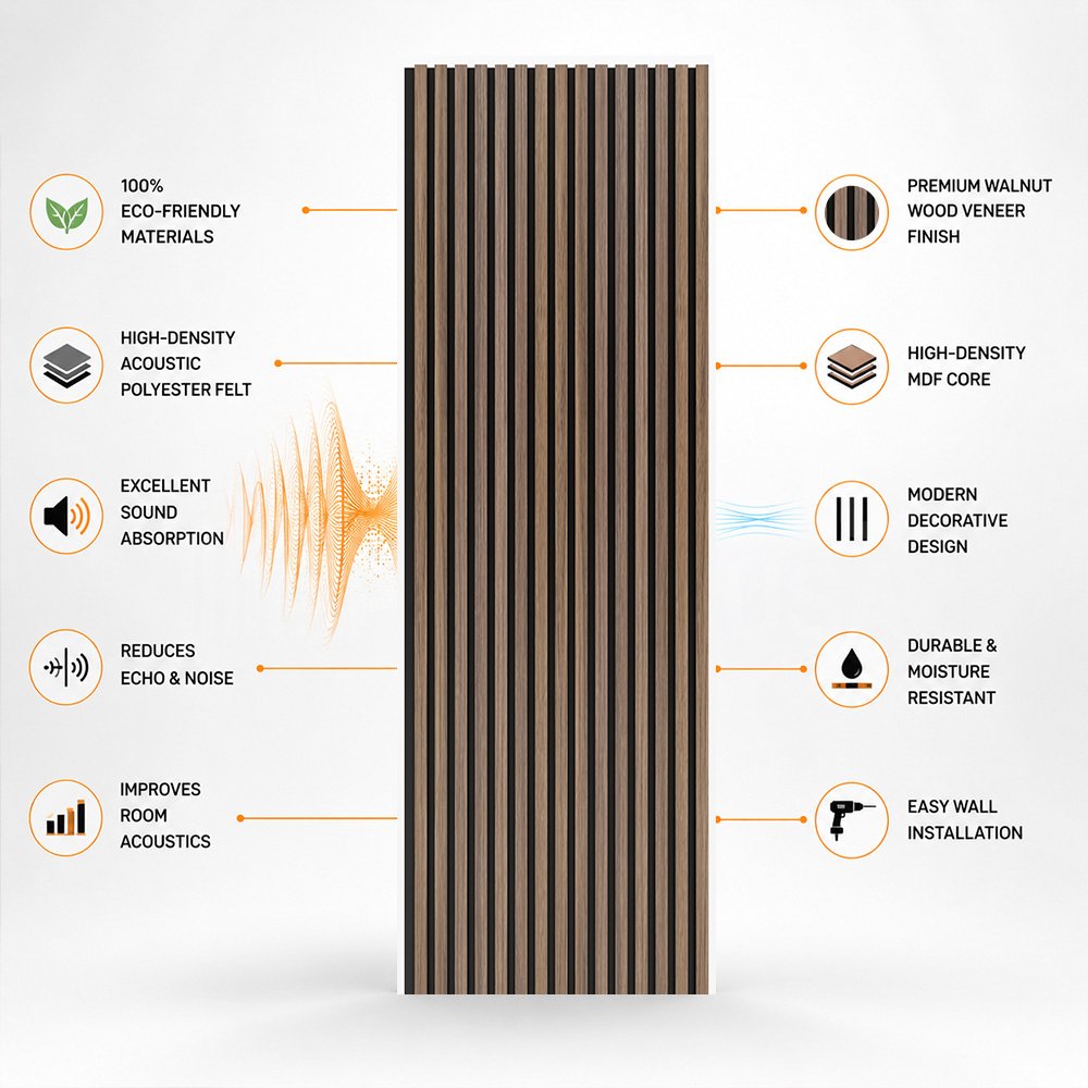 Acoustic Slat Wall Panel | Smoked Oak | Premium 3-sided Wood Veneer - Image 4